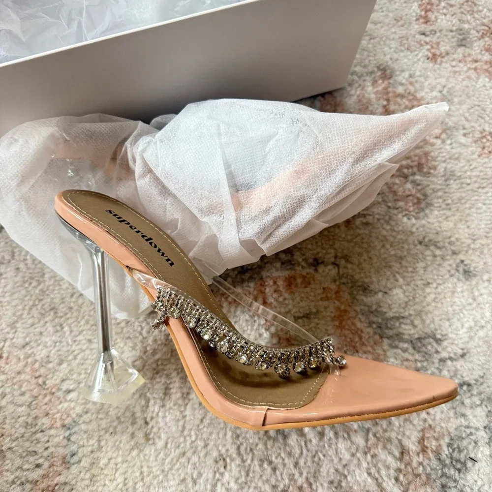 superdown Nude Rhinestone Heels - Picture 2 of 11